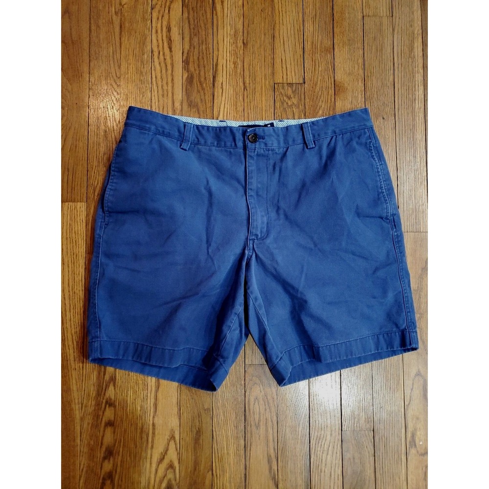 Chaps Coastland Wash Chino Shorts Mens 36 Faded Saltwater Blue Navy Cotton 8 In